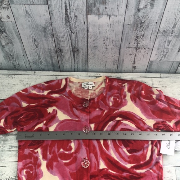 Chaus Silk Angora Rabbit Hair Blend Rose Cardigan NWT Medium - Picture 7 of 11